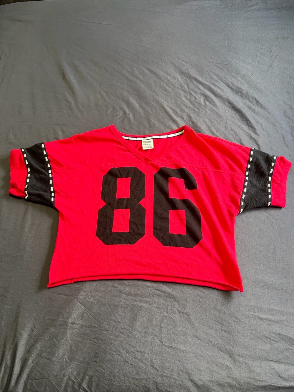 Victoria's Secret PINK redish pink oversized cropped jerseys. Size S.